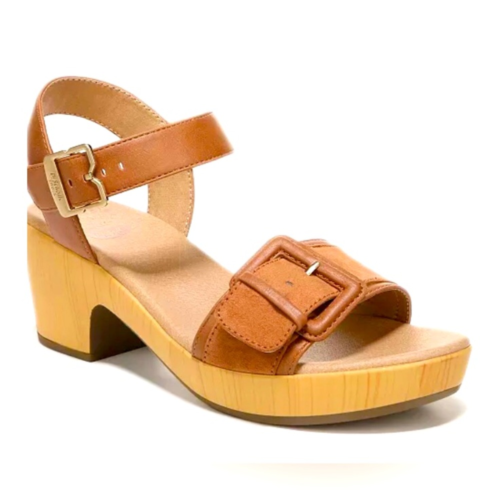 Dr. Scholls Felicity strap sandal honey brown.2.25” heel.